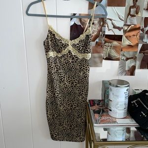 shein leopard print lace dress